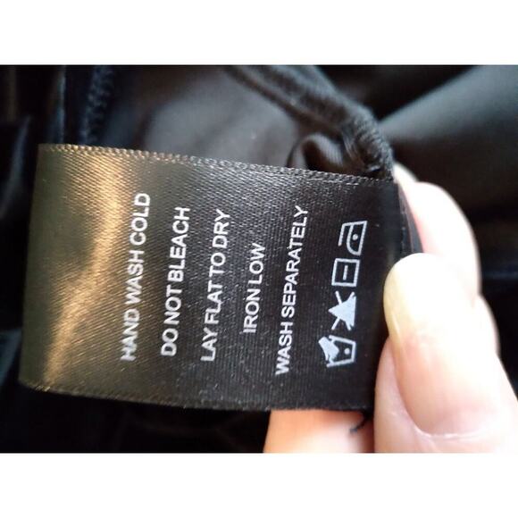 Michael Costello X Revolve Geneva Dress Black Velvet Mini Side Sash Sz XL Prom - Picture 11 of 11